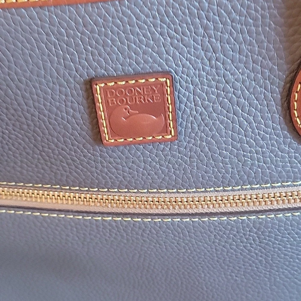 Blue Gray With Tan Trim Dooney & Bourke Tote Bag - Picture 2 of 5